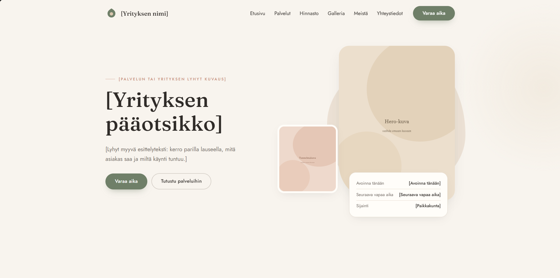 Elegantti vaalea työpöytänäkymä kauneus- ja ajanvarausyritykselle